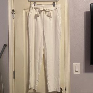 1. State white high waisted pants with bow tie belt size 6